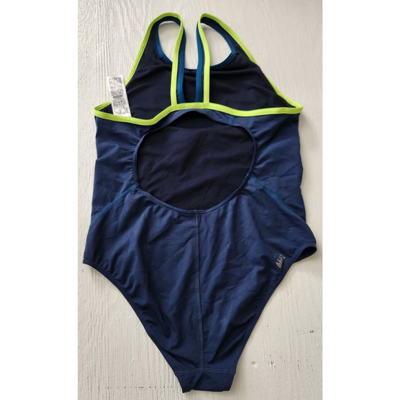 Nabaiji Women Large One Piece Navy Open Back Swimwear - Picture 2 of 11